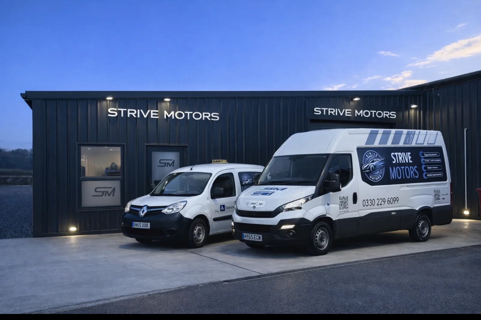 Strive Motors Taunton HQ workshop at Nightingales Farm