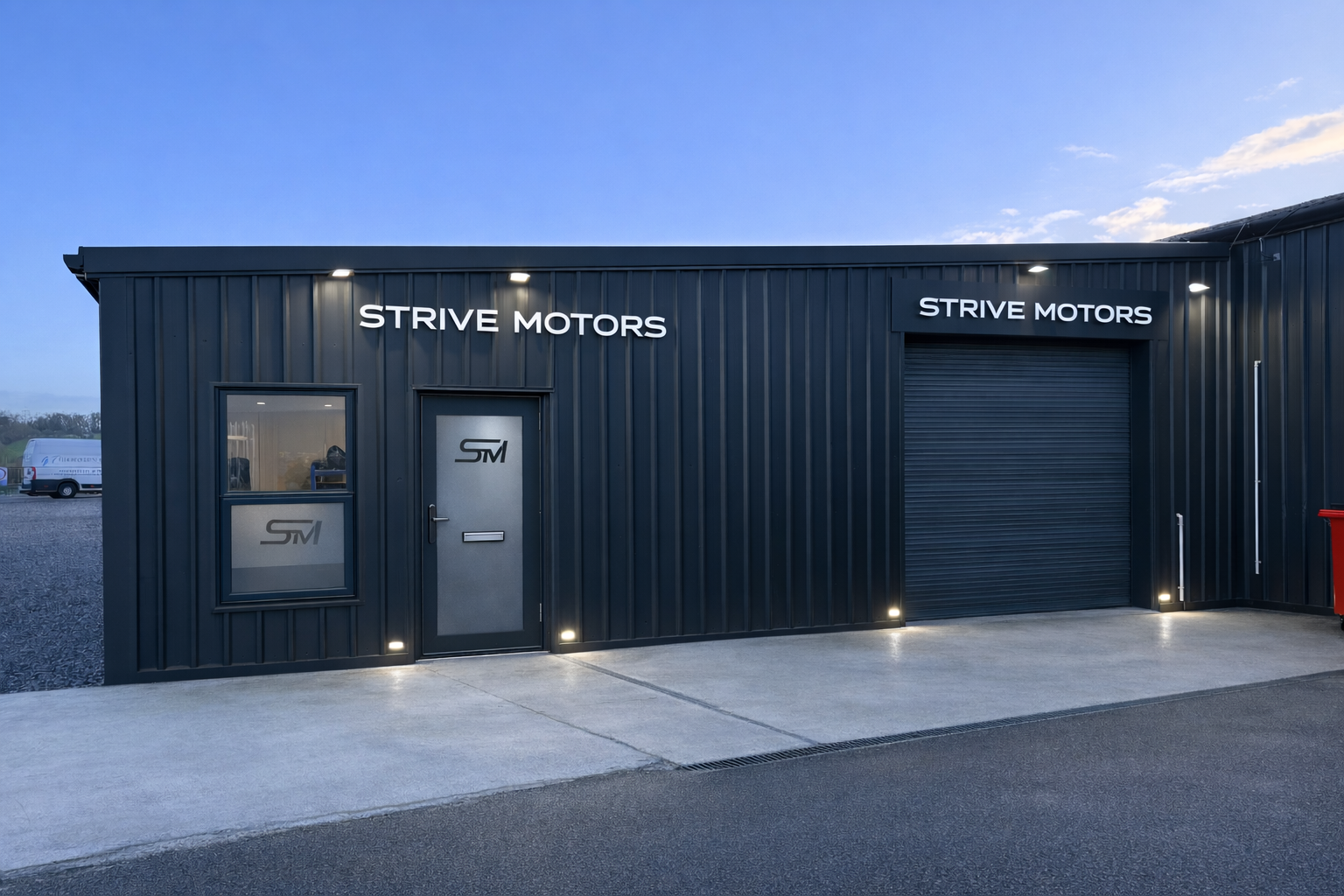 Strive Motors Taunton HQ workshop exterior